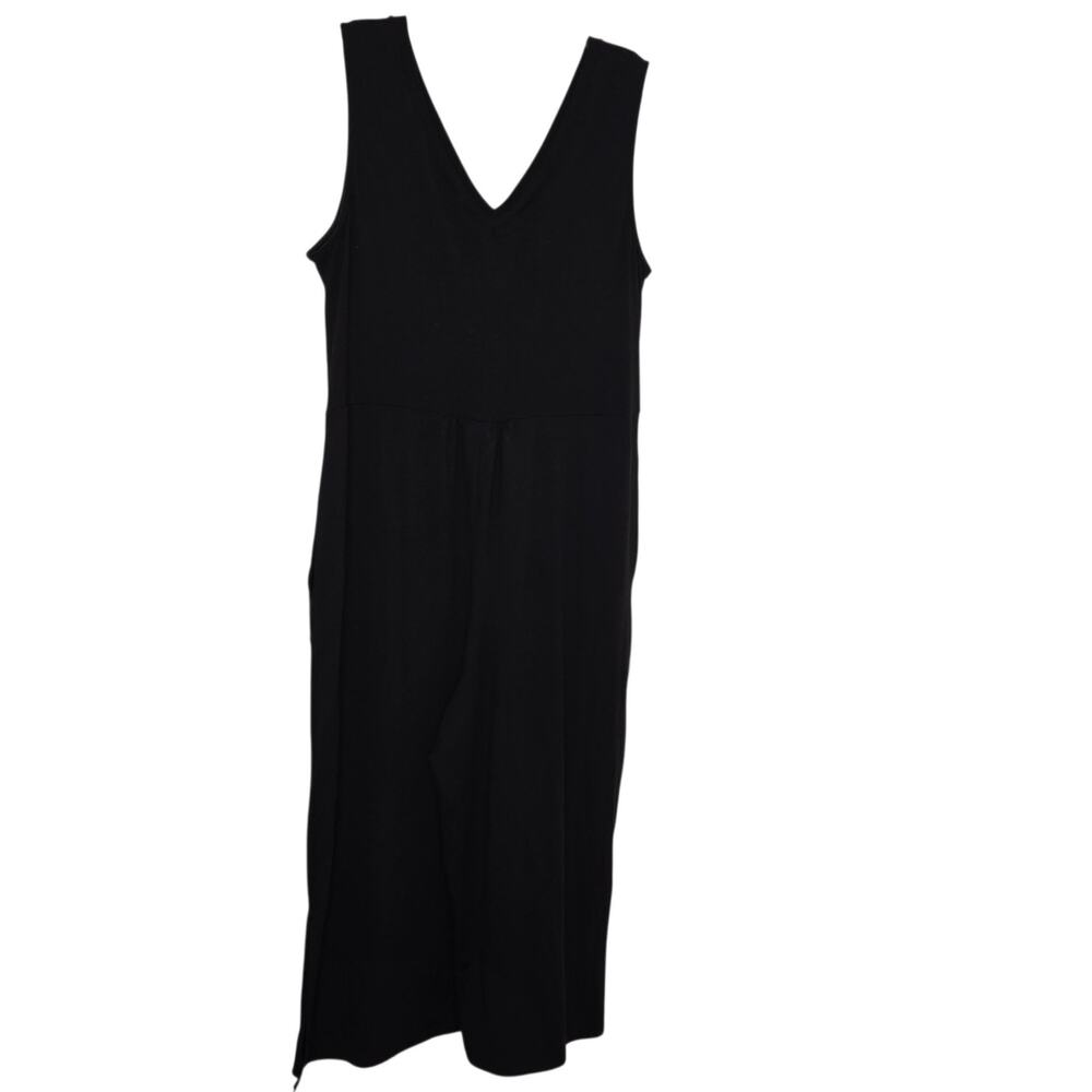 Cuddl Duds Flexwear V-Neck Jumpsuit 1X Black Sleeveless Wide Leg A373506 - Picture 6 of 15
